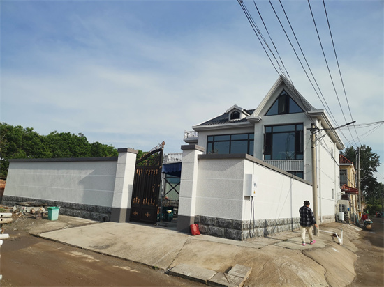 順義田家營(yíng)別墅外墻水包砂仿石漆高端定制